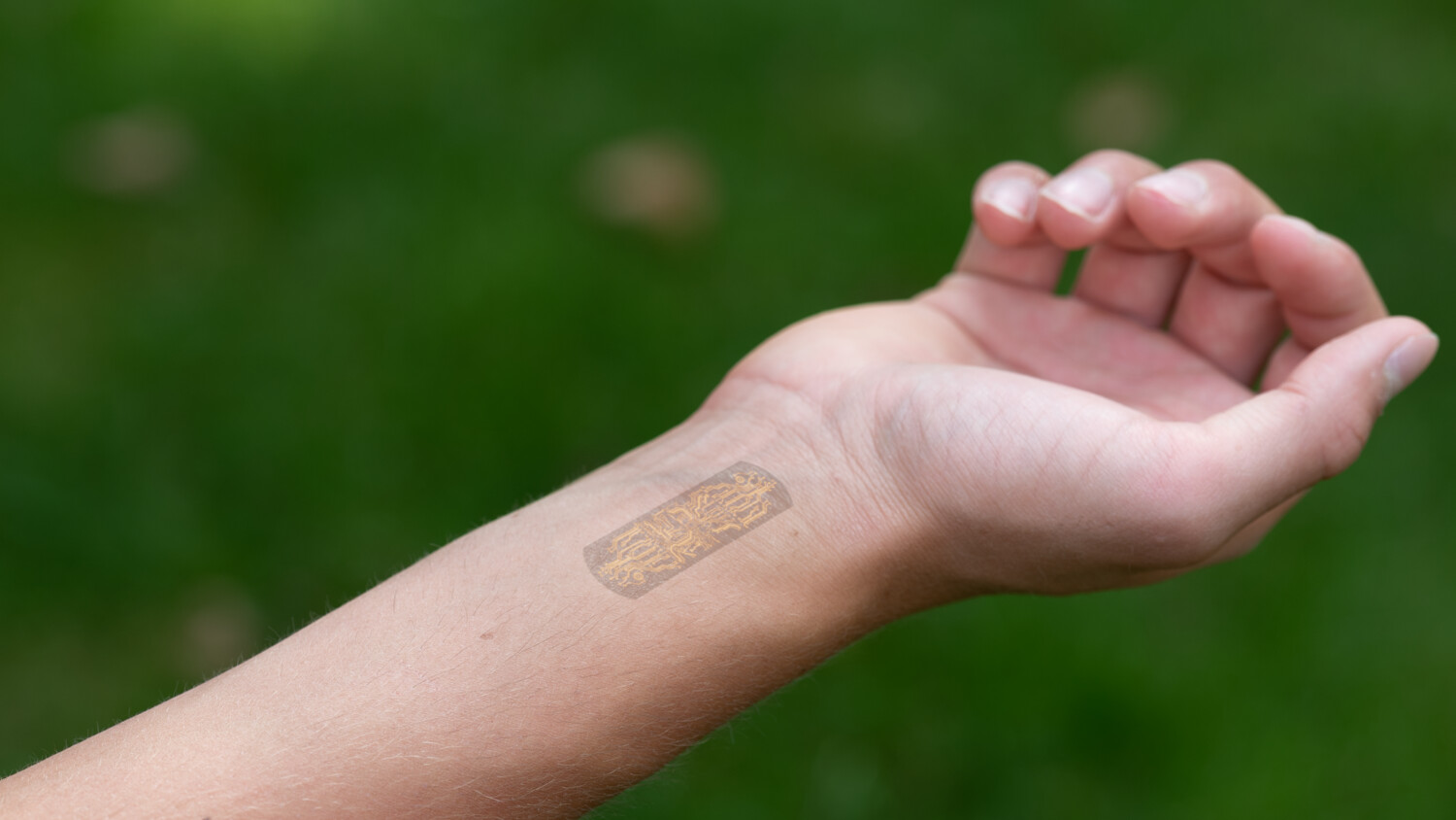 Printed electronics on arm.