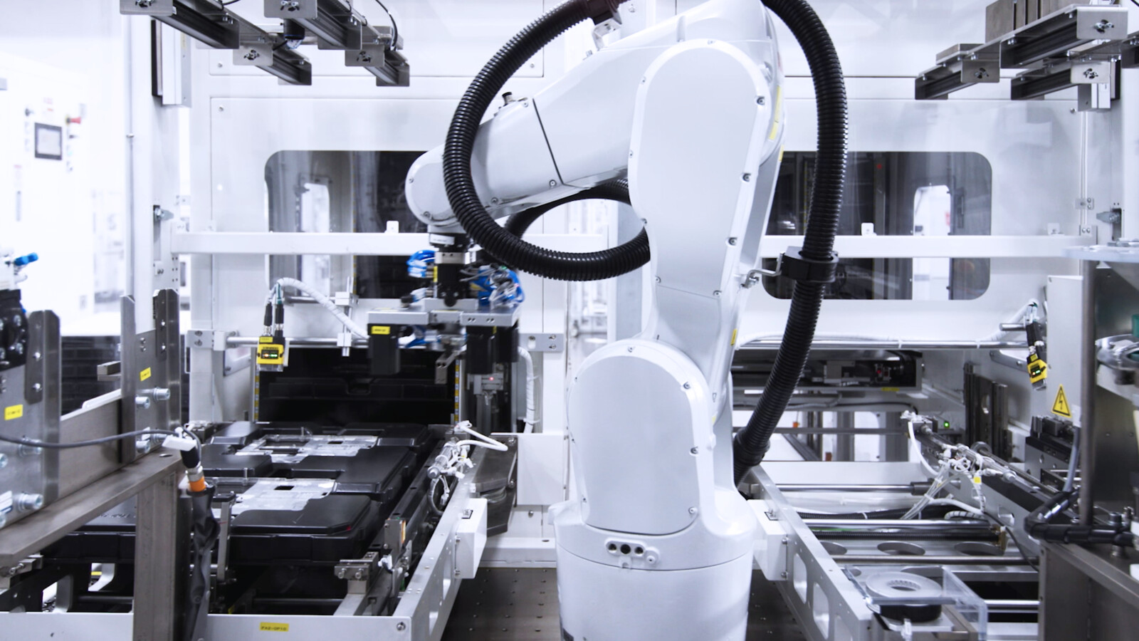 Industry robots at a manufacturing plant.