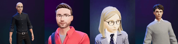 本文作者的虛擬化身（從左上到右下）：Meral Shirazipour、Mischa Dohler、 Yashar Nezami 和Eric Blomquist.