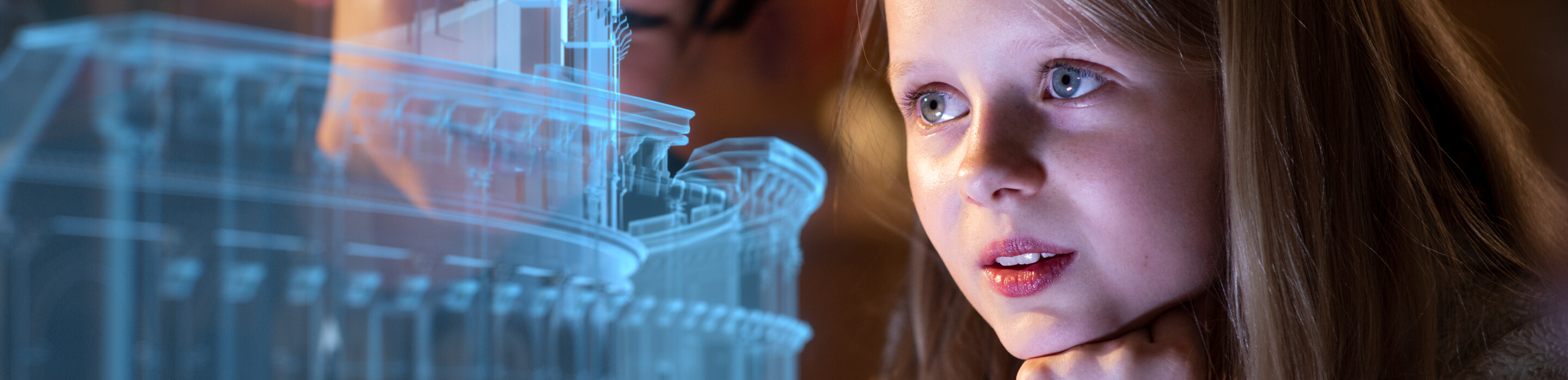 Children working with an immersive model