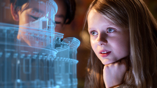 Children working with immersive model