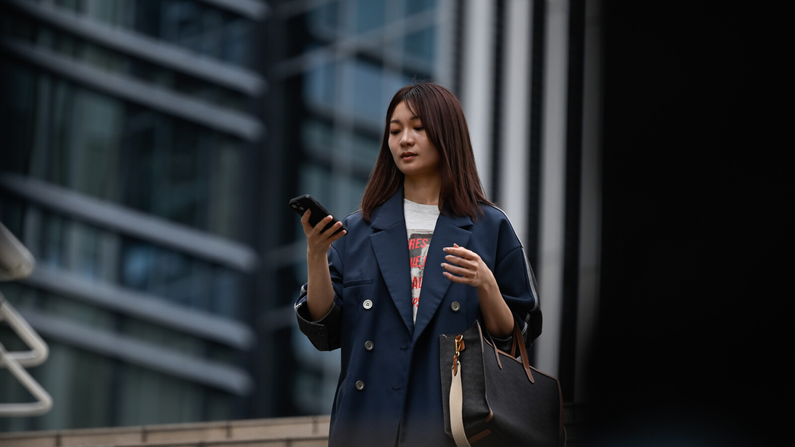 A woman with a mobile