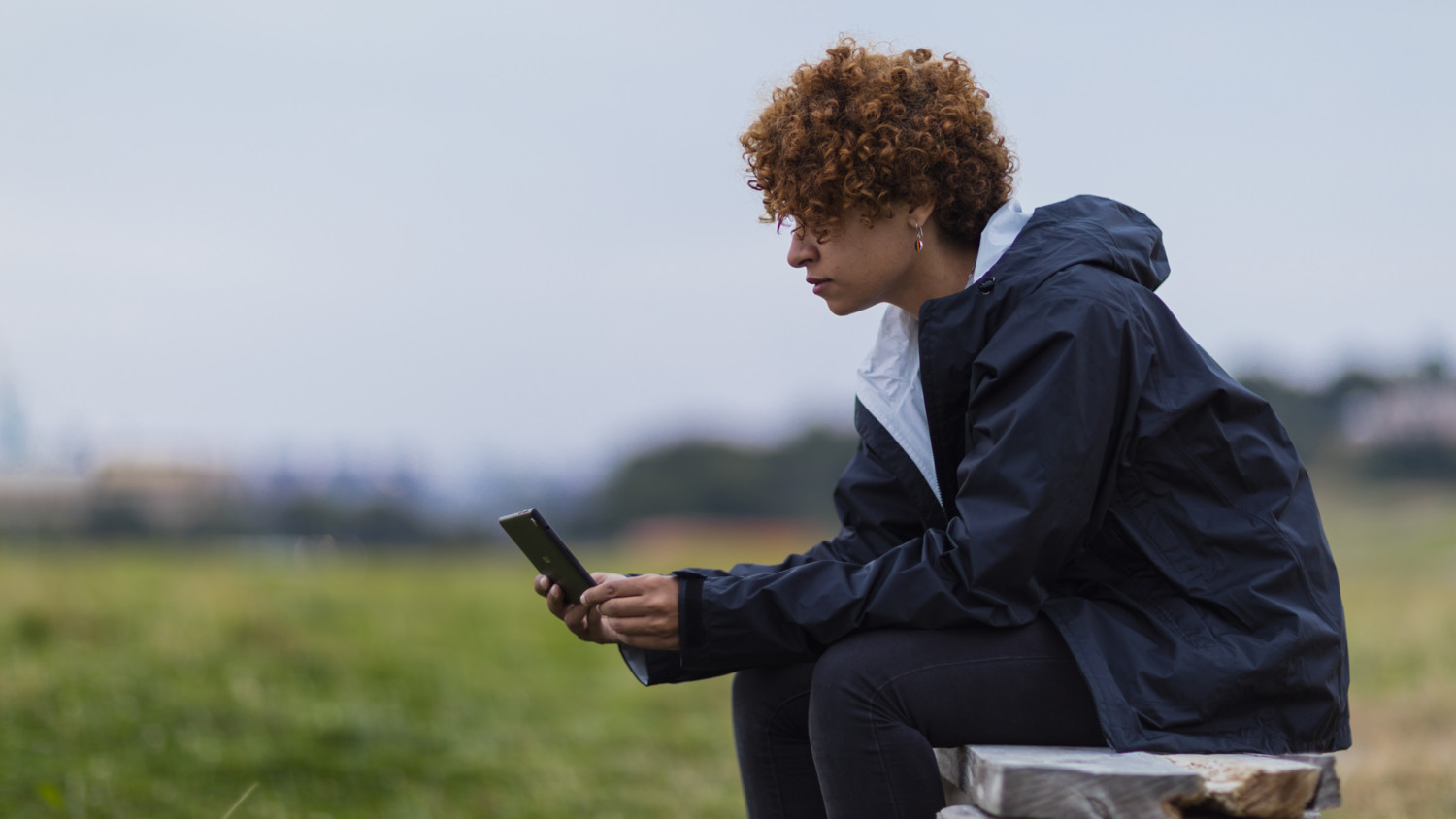 Person looking at phone