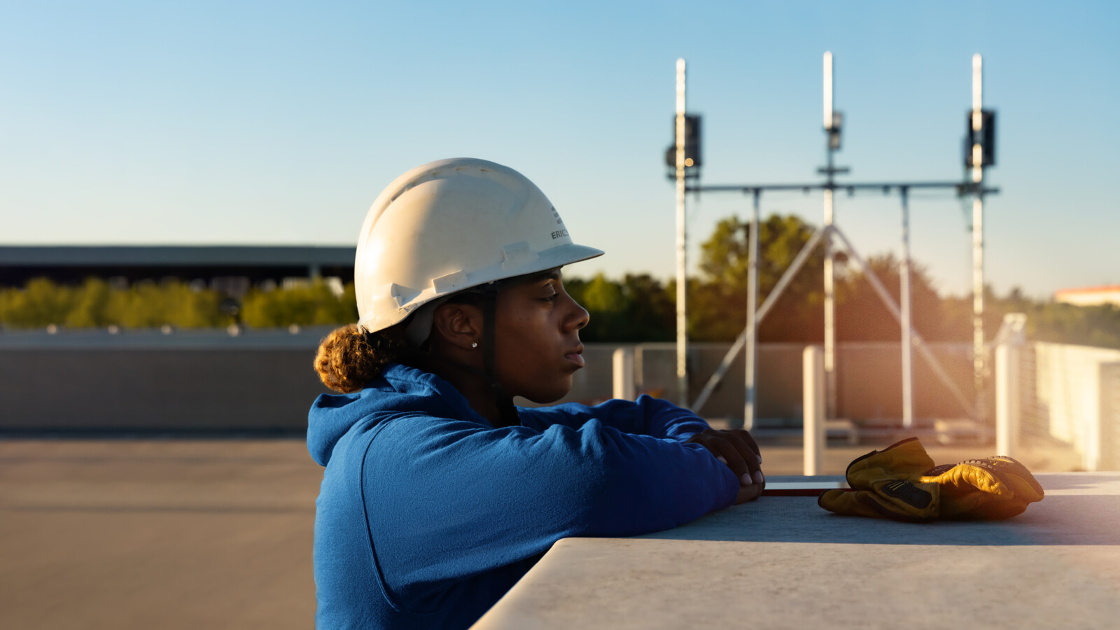 Crew inspecting equipment