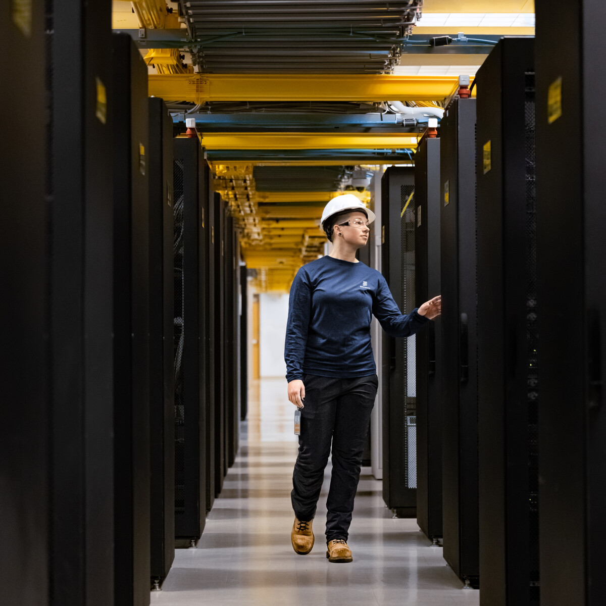 Crew inspecting equipment