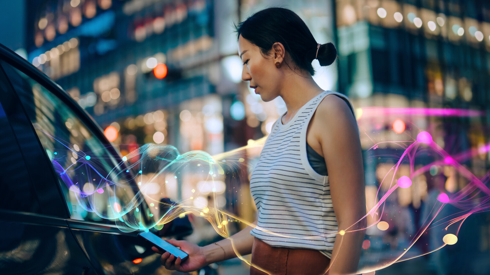 Lady holding a phone