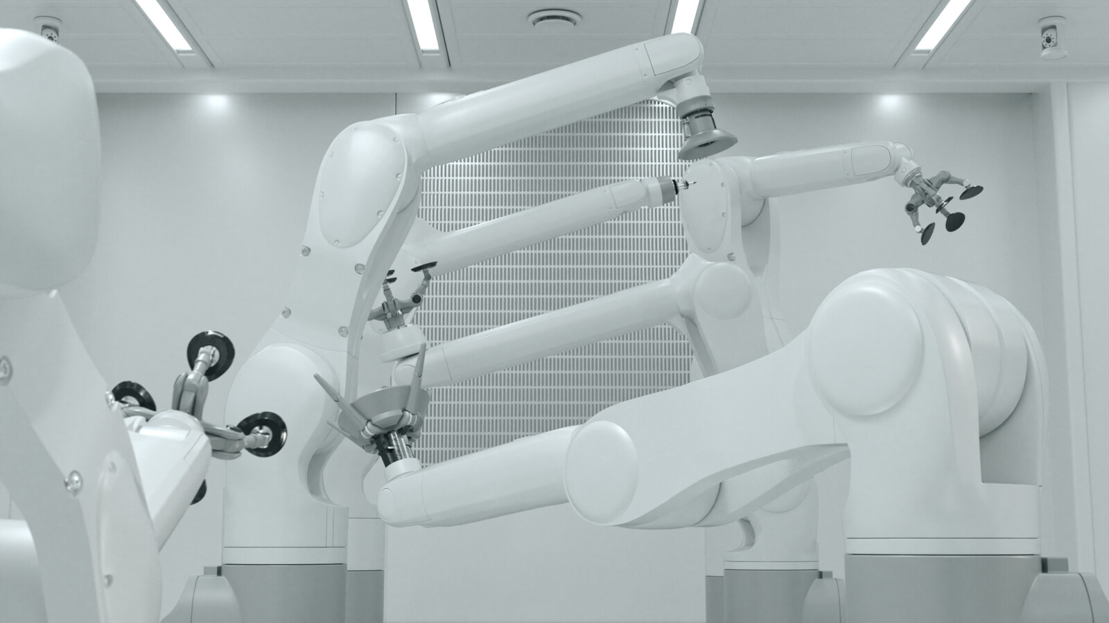 Industry robots in a factory.