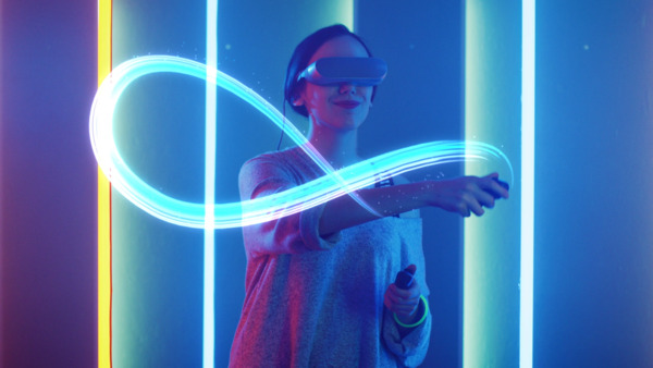 Woman with VR headset