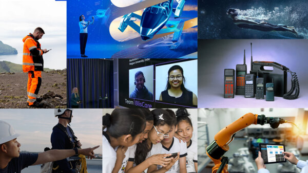 Ericsson News Review 2021 - July to December - collage of related news photographs and images. 