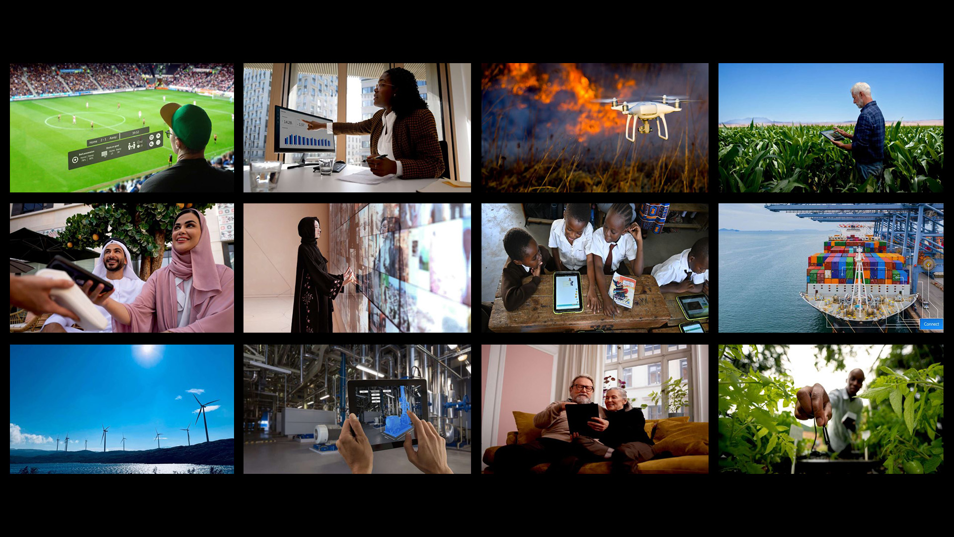 Series of images showing what connectivity could enable across Middle East and Africa