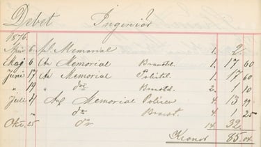 Ericsson ledger entry showing LM Ericsson's first customer - the Stockholm Fire Brigade